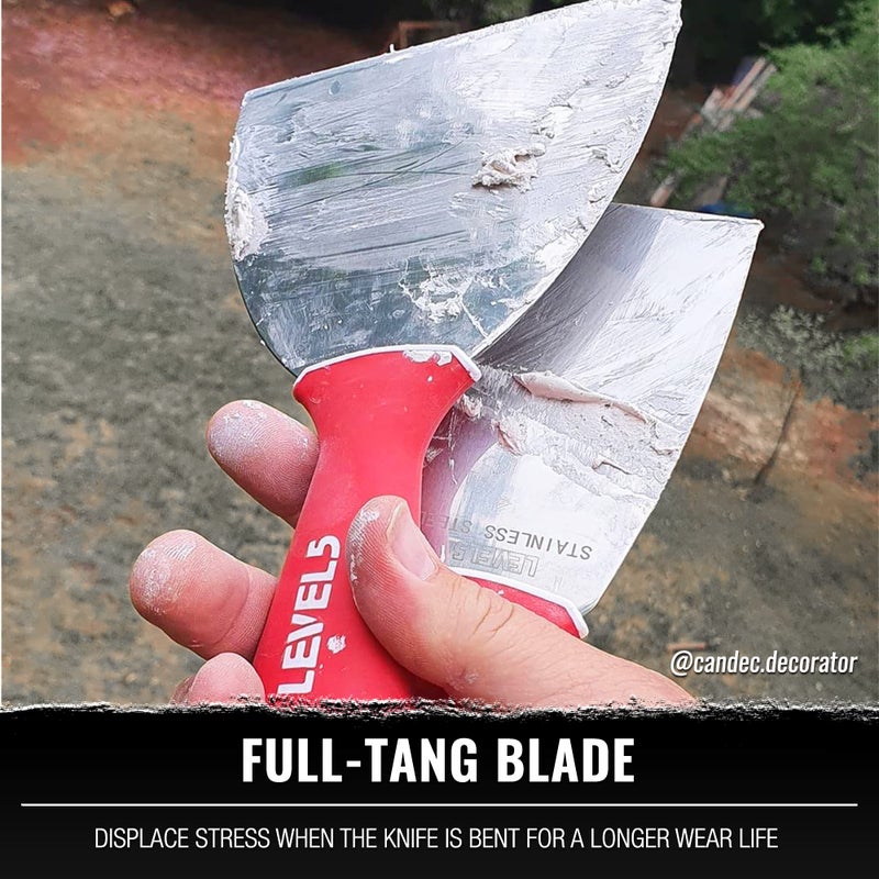 Level-5 LEVEL5 Stainless Steel Joint Knife 3-Pack w/Soft Grip Handles | 5-620 - Image 4